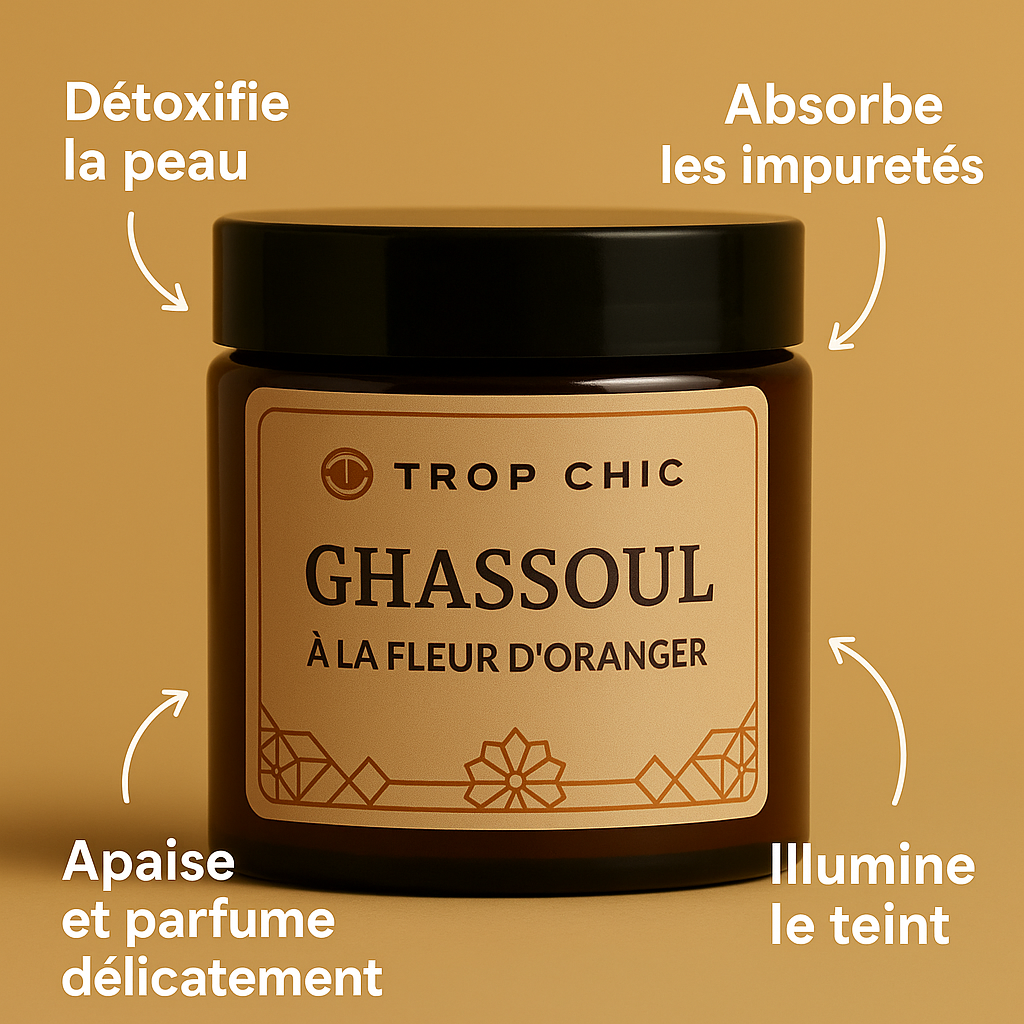 Ghassoul Naturel – Trop Chic Beldi | 200g À l’eau de fleur d’oranger