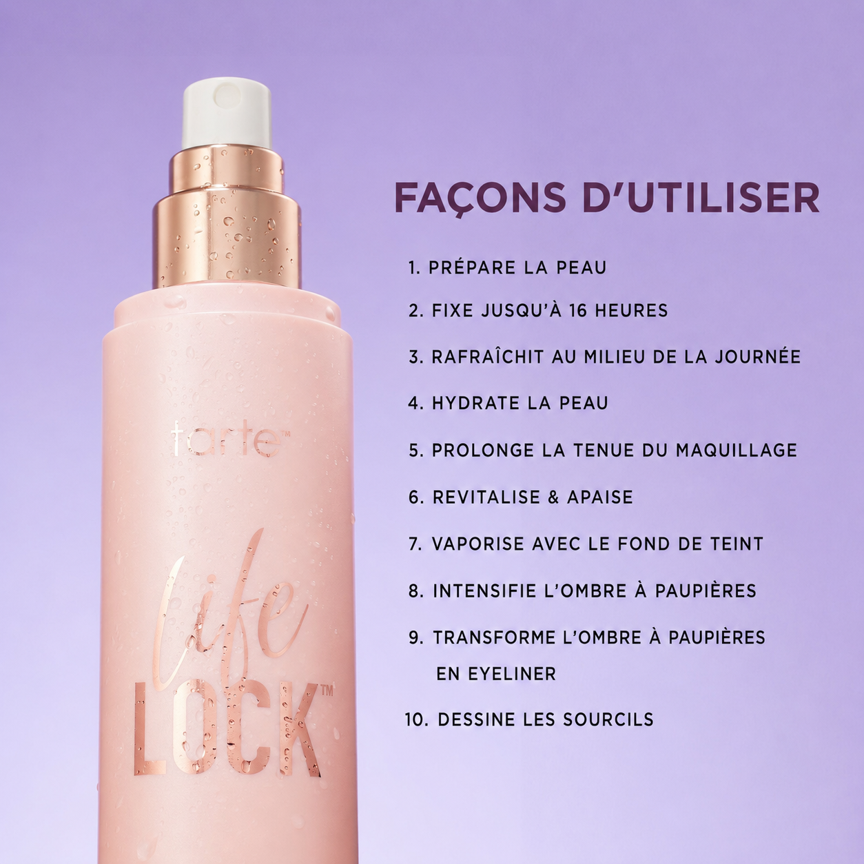 TARTE COSMETICS
Life Lock - Spray fixateur hydratant Waterproof 100ml