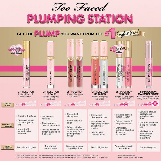 Too Faced Lip Injection Power Plumping Cream Liquid Lipstick tropchic