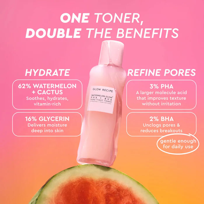 Glow Recipe 
Mini Watermelon Glow PHA + BHA Pore-Tight Toner 40ml