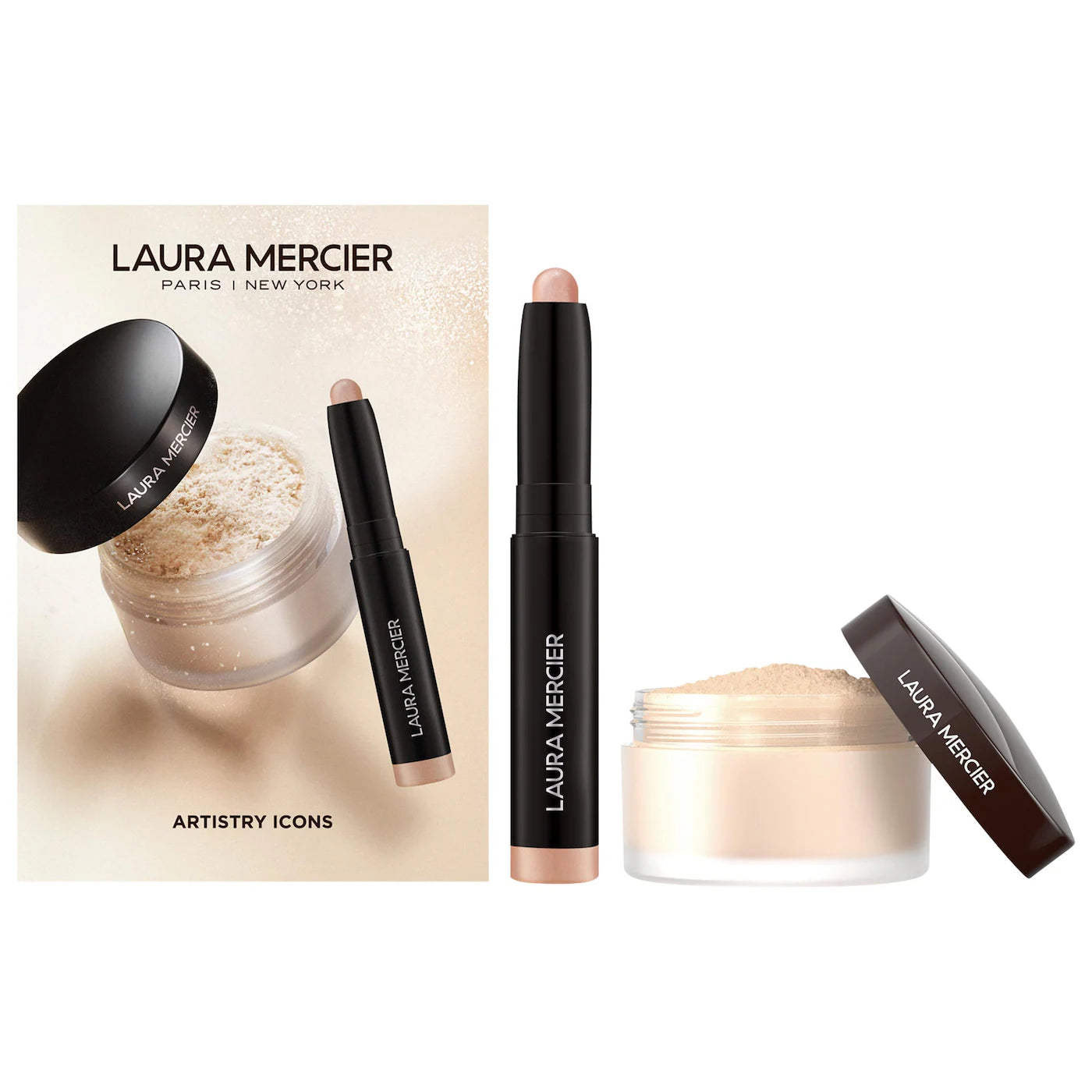 Laura Mercier 
Mini Artistry Icons Loose Powder and Eyeshadow Set