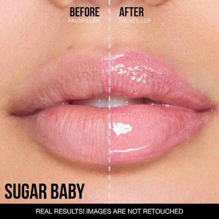 HUDA BEAUTY
Faux Filler Shiny Non-Sticky Lip Gloss "Sugar Baby"