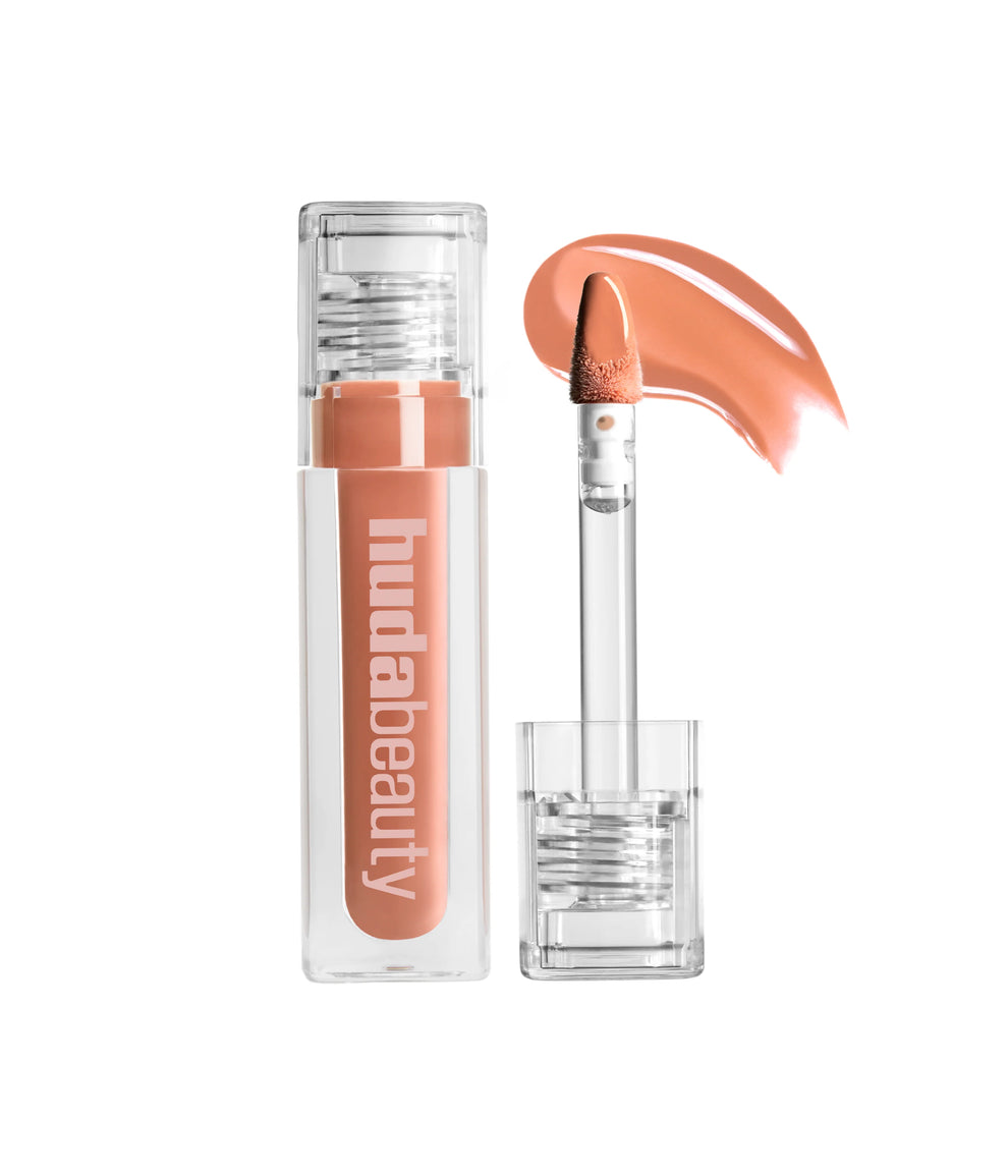 HUDA BEAUTY
Faux Filler Shiny Non-Sticky Lip Gloss "Honey"