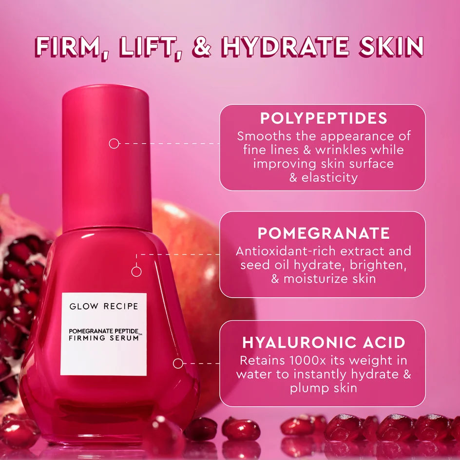 GLOW RECIPE
Pomegranate Peptide - Sérum Raffermissant 30ml