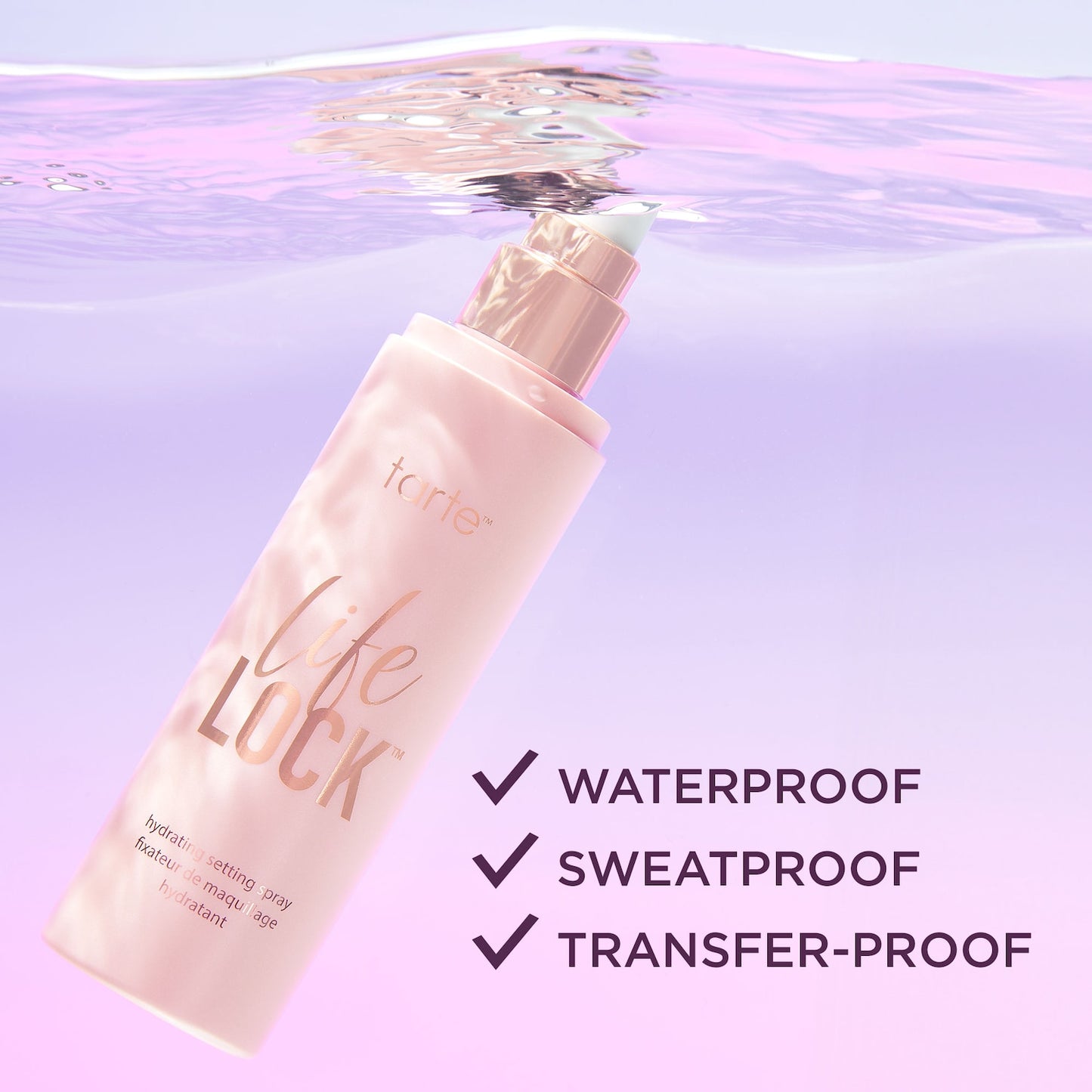 TARTE COSMETICS 
Life Lock - Spray fixateur hydratant Waterproof 100ml