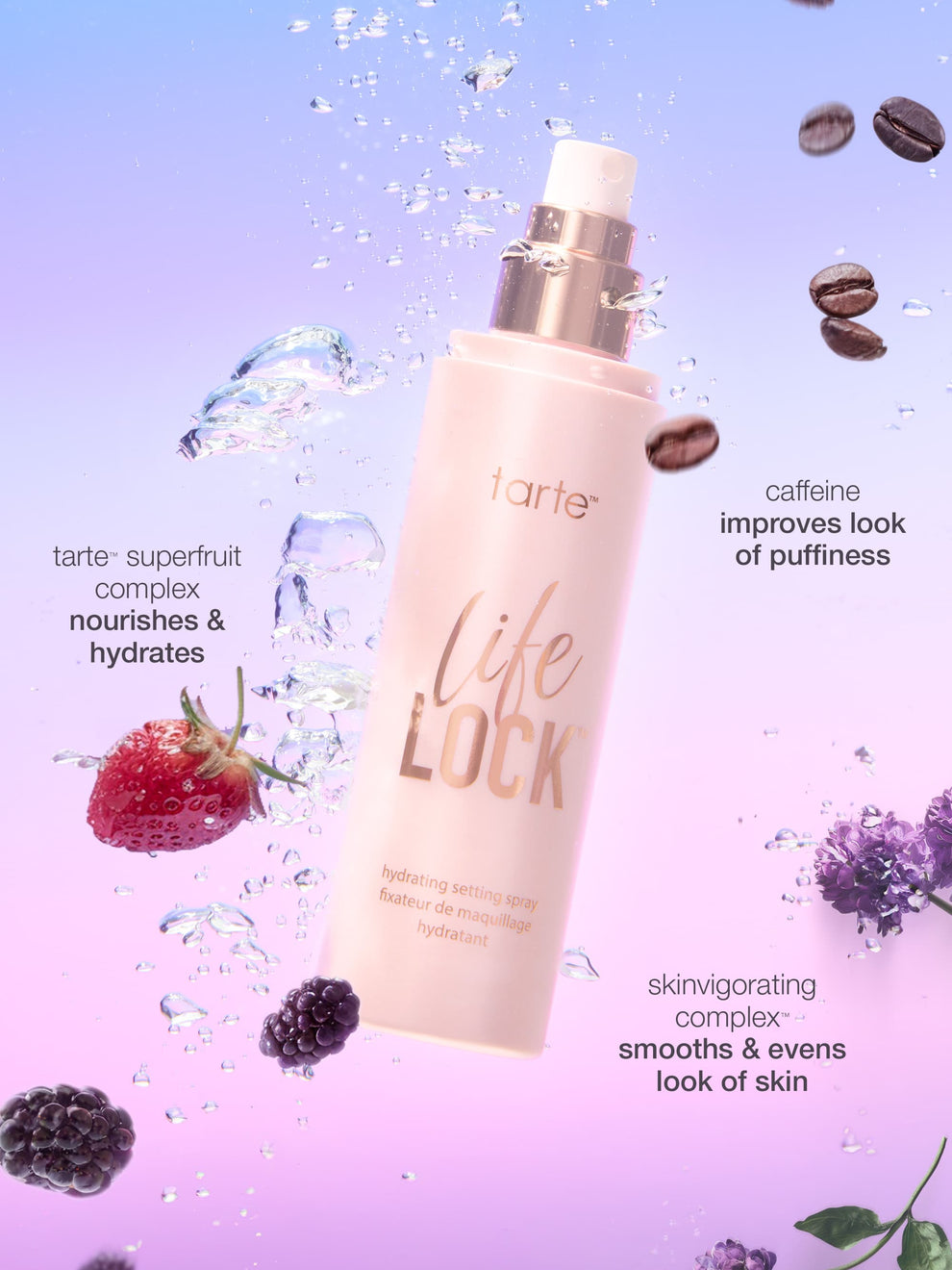 TARTE COSMETICS 
Life Lock - Spray fixateur hydratant Waterproof 100ml