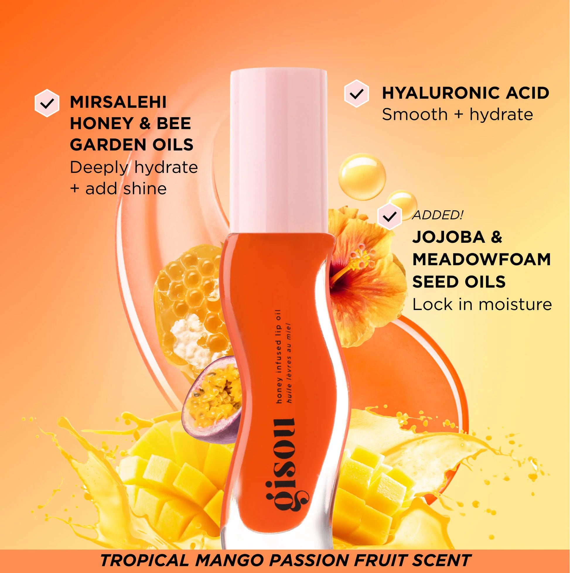 Gisou Huile pour les lèvres Mango Passion Punch tropchic