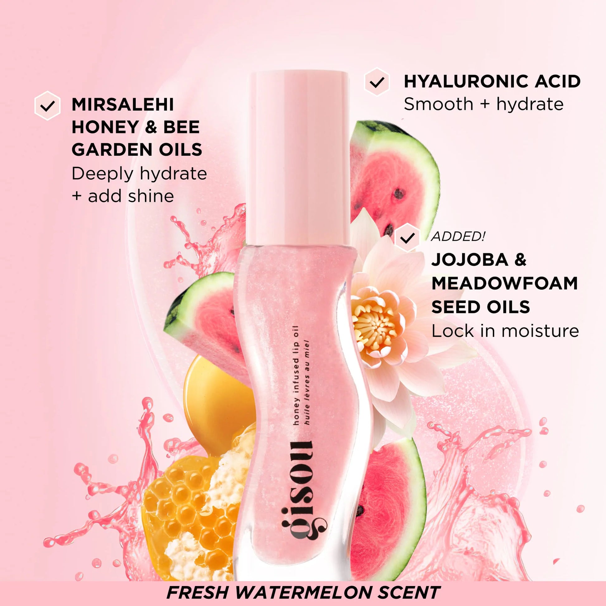 Gisou
Huile hydratante pour les lèvres Watermelon Sugar tropchic