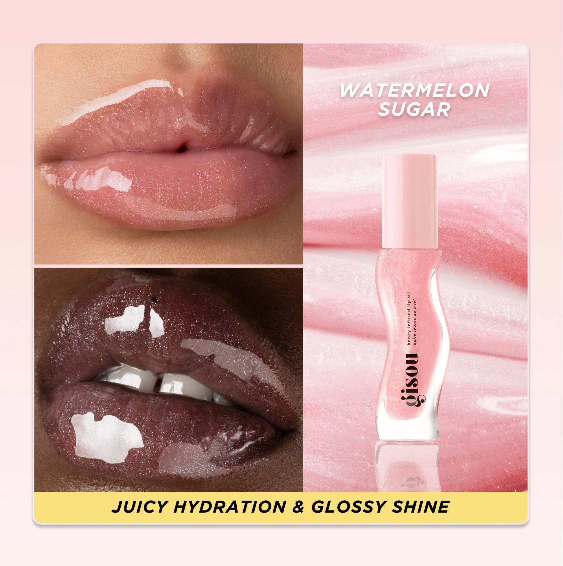 Gisou
Huile hydratante pour les lèvres Watermelon Sugar tropchic