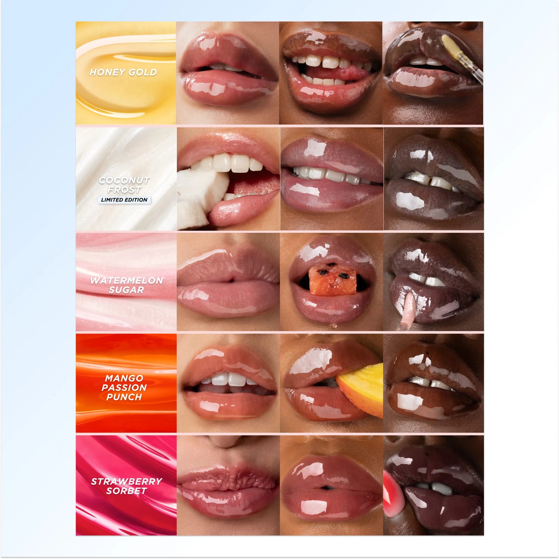 Gisou
Huile hydratante pour les lèvres Coconut Frost tropchic